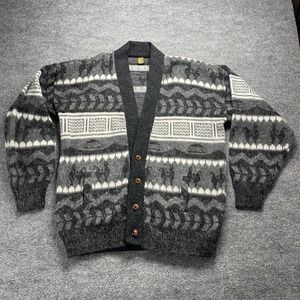 Andes Wool Alpaca Blend Buttoned Brown Sweater Cardigan Size XL Tribal Llama